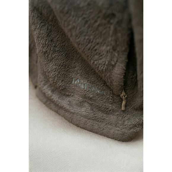 Marmot Women’s Fuzzy Fleece Zip-Up Hoodie – Gray Plush Soft Jacket (XL) - Picture 3 of 4